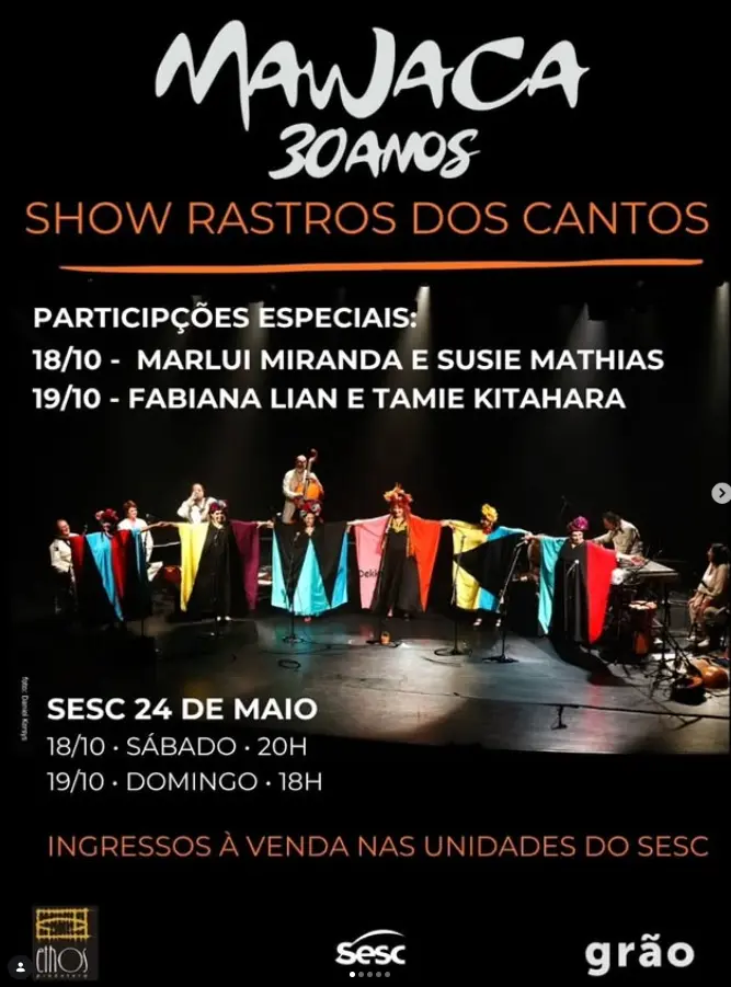 Show Rastros dos Cantos - SESC 24 de Maio